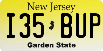 NJ license plate I35BUP