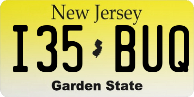 NJ license plate I35BUQ