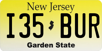 NJ license plate I35BUR