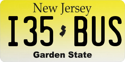 NJ license plate I35BUS