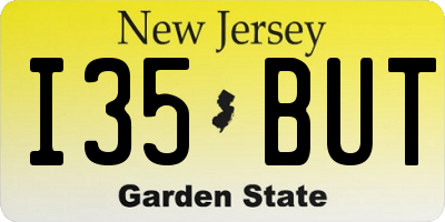 NJ license plate I35BUT