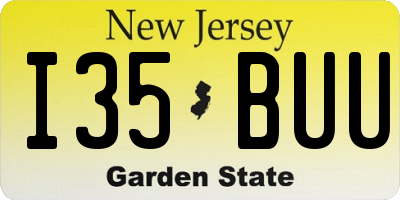 NJ license plate I35BUU