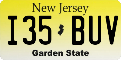 NJ license plate I35BUV