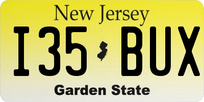 NJ license plate I35BUX