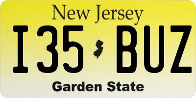 NJ license plate I35BUZ