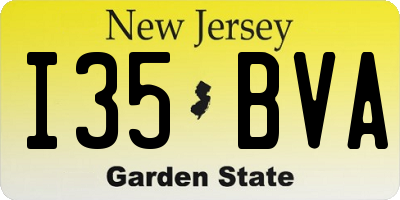 NJ license plate I35BVA