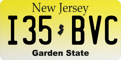 NJ license plate I35BVC