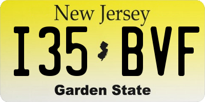 NJ license plate I35BVF