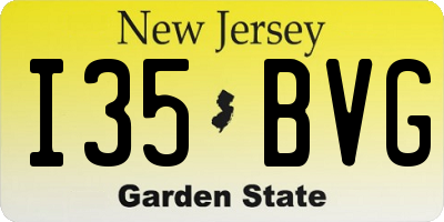 NJ license plate I35BVG