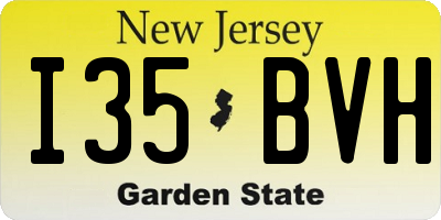NJ license plate I35BVH