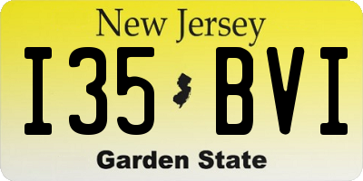 NJ license plate I35BVI