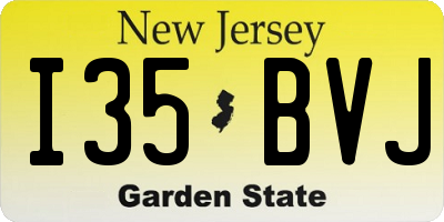 NJ license plate I35BVJ