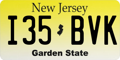NJ license plate I35BVK