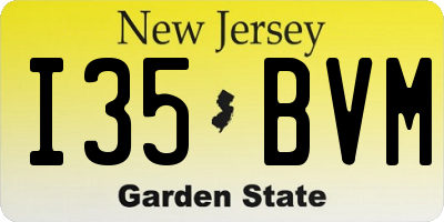 NJ license plate I35BVM