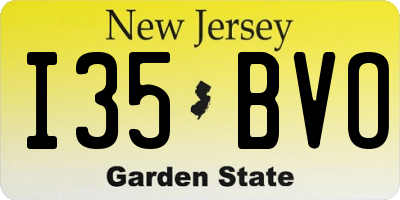 NJ license plate I35BVO