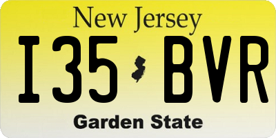 NJ license plate I35BVR