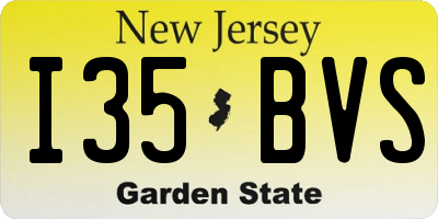 NJ license plate I35BVS