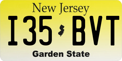 NJ license plate I35BVT