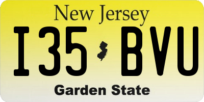NJ license plate I35BVU