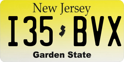 NJ license plate I35BVX