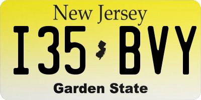 NJ license plate I35BVY