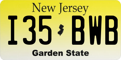 NJ license plate I35BWB