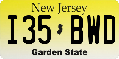 NJ license plate I35BWD