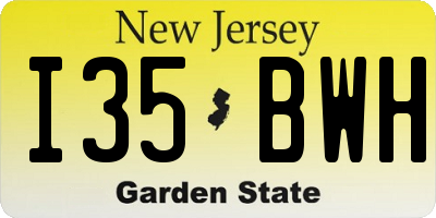 NJ license plate I35BWH