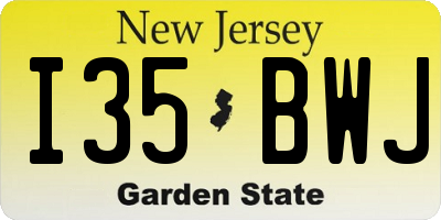 NJ license plate I35BWJ