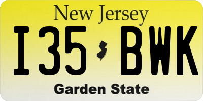 NJ license plate I35BWK