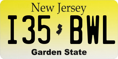 NJ license plate I35BWL