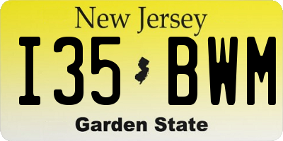 NJ license plate I35BWM