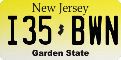 NJ license plate I35BWN