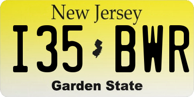 NJ license plate I35BWR