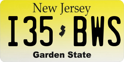 NJ license plate I35BWS