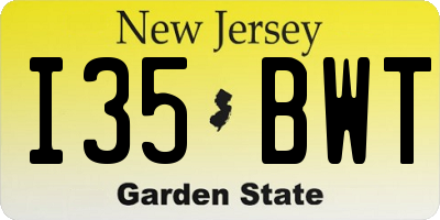 NJ license plate I35BWT