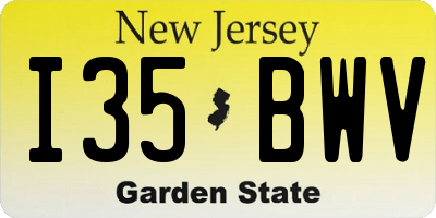NJ license plate I35BWV