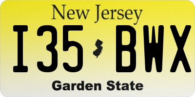 NJ license plate I35BWX
