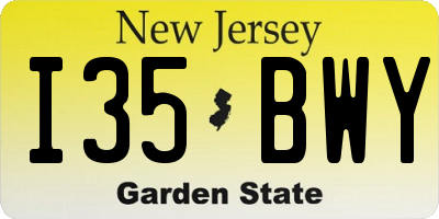 NJ license plate I35BWY