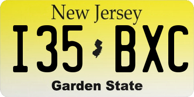 NJ license plate I35BXC