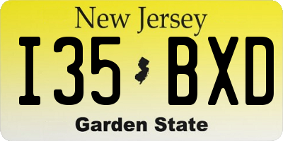 NJ license plate I35BXD
