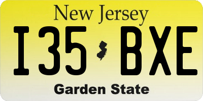 NJ license plate I35BXE