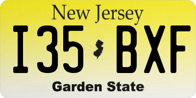 NJ license plate I35BXF