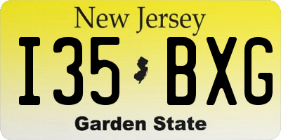 NJ license plate I35BXG