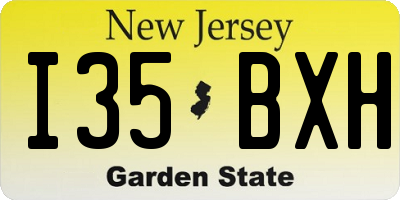 NJ license plate I35BXH