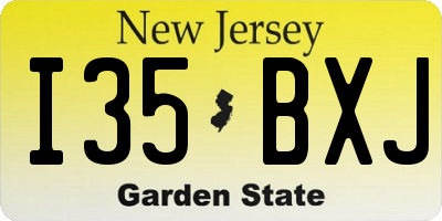 NJ license plate I35BXJ