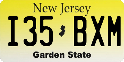 NJ license plate I35BXM