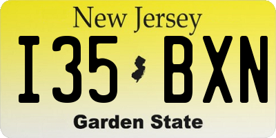 NJ license plate I35BXN