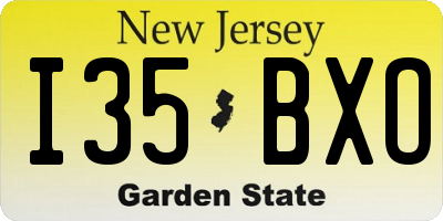 NJ license plate I35BXO