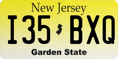 NJ license plate I35BXQ